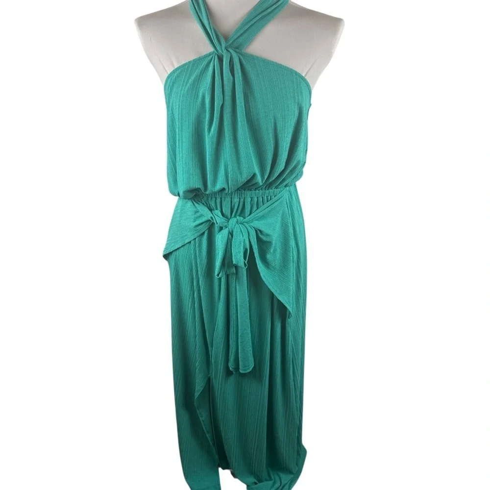Free People Beach Golden Days Maxi Dress Turquoise/Radical Teal Medium - Picture 3 of 12